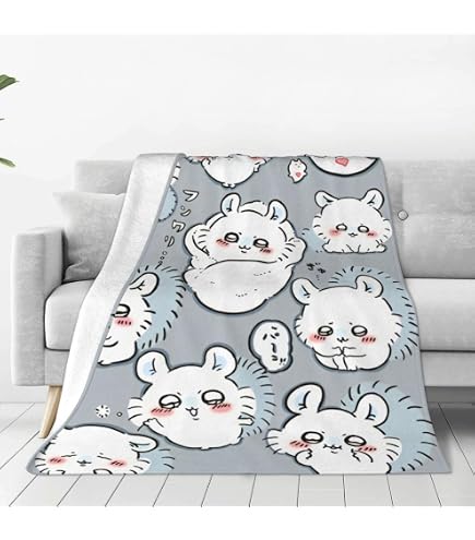 Amazon｜ちいかわ ハチワレ 郎 ひざかけ ブランケット 約100cm